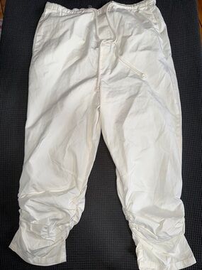 Free People Ivory Gathered Waist Cropped Pants S/P